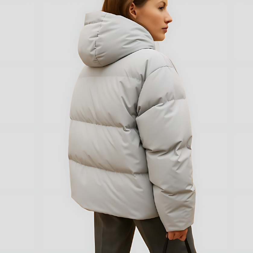 Women's Quilted Puffer Jacket with Hood