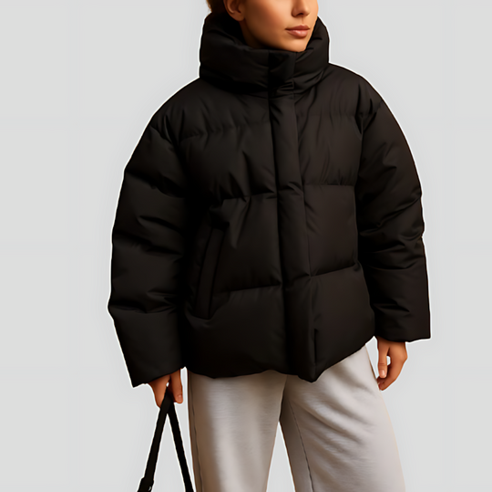Women's Quilted Puffer Jacket with Hood