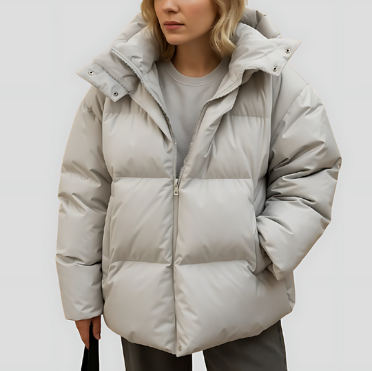 Women's Quilted Puffer Jacket with Hood