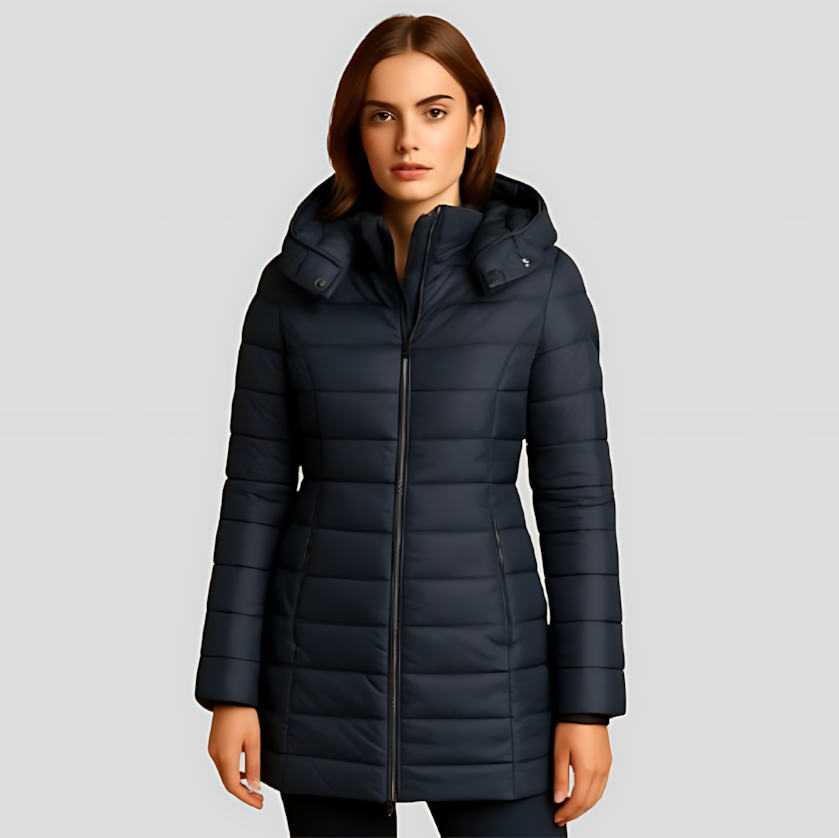 Women's Quilted Puffer Jacket with Hood