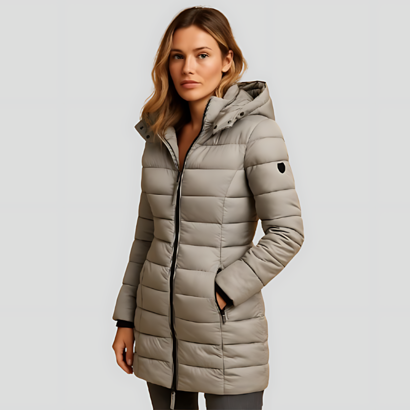 Women's Quilted Puffer Jacket with Hood