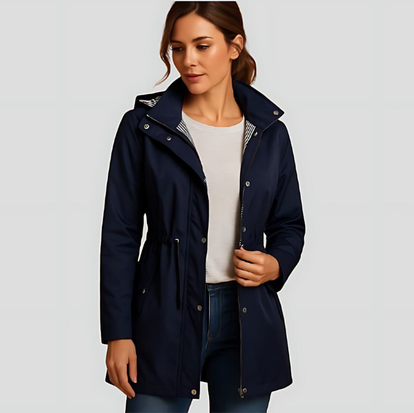 Women's Hooded Windjack with Drawstring Waist