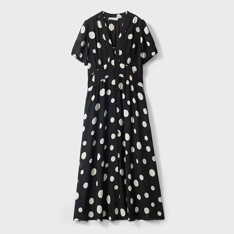 Claire - Sophisticated Polka Dot Dress