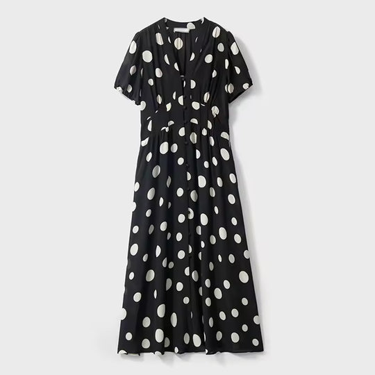 Claire - Sophisticated Polka Dot Dress