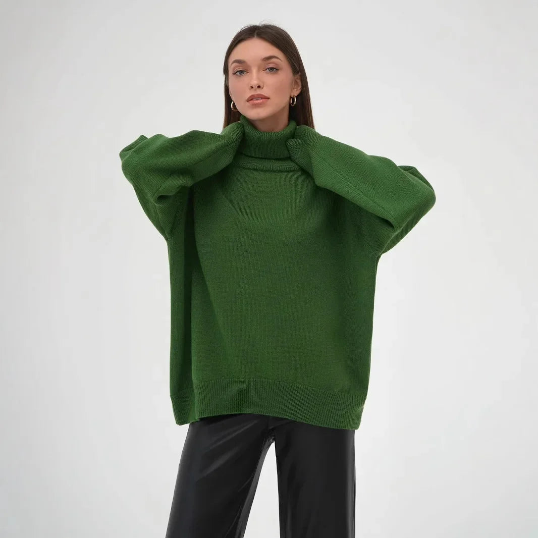 Women's Knit Oversized Turtleneck Sweater