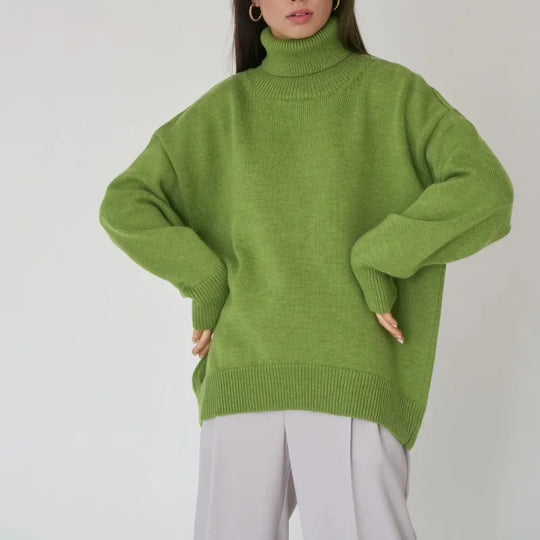 Women's Knit Oversized Turtleneck Sweater