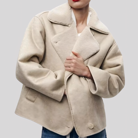 Relaxed Fit Shearling Lined Winter Jacket