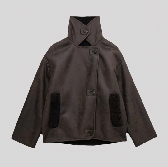 Relaxed Fit Shearling Lined Winter Jacket