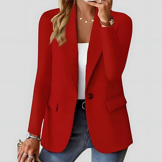 Single-Button Blazer Jacket for Women