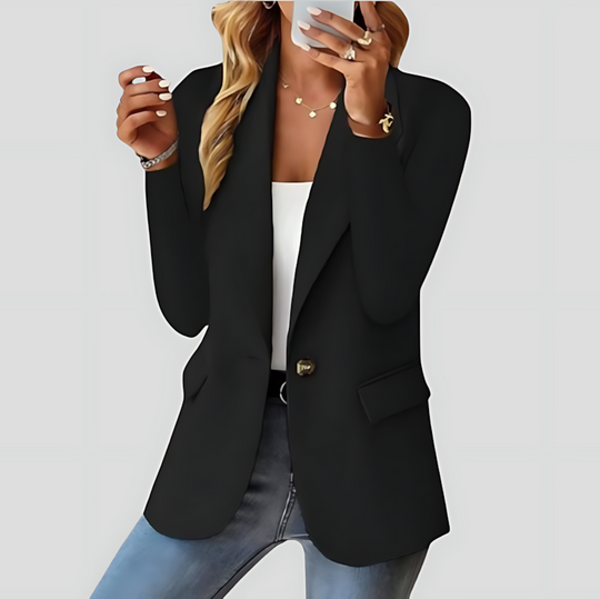 Single-Button Blazer Jacket for Women