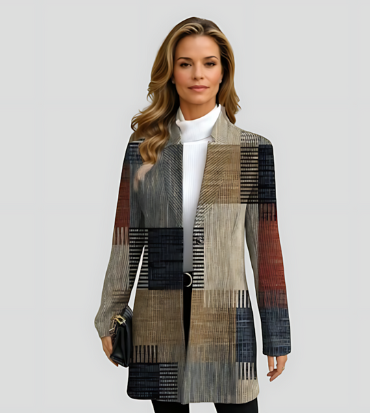 Women’s Checked Blazer - Straight Silhouette