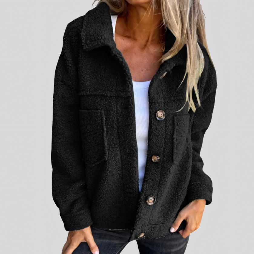 Cozy Button-Up Teddy Fleece Coat for Women