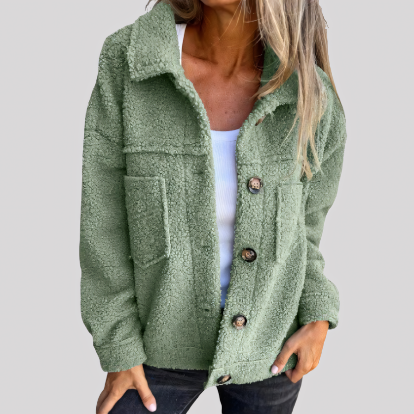 Cozy Button-Up Teddy Fleece Coat for Women