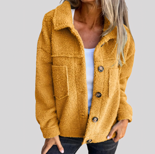 Cozy Button-Up Teddy Fleece Coat for Women