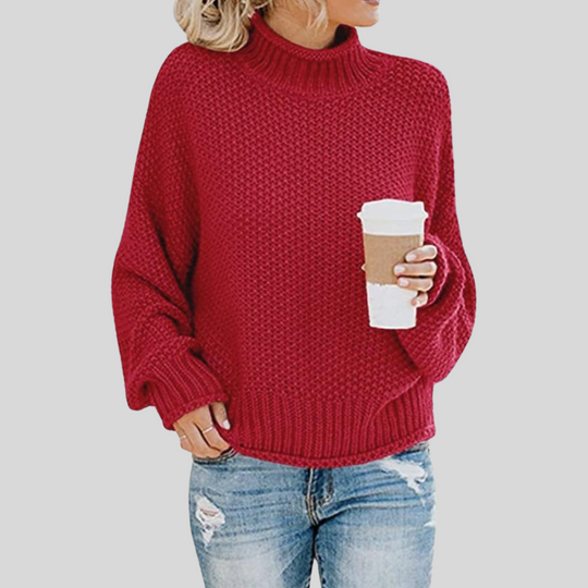Women's Classic Long Sleeve Turtleneck Knit Sweater