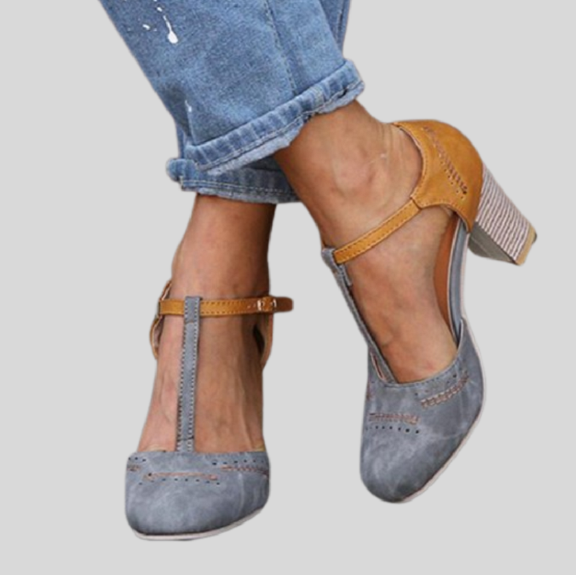 Vintage Style T-Strap Block Heel Shoes