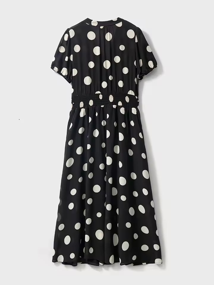 Claire - Sophisticated Polka Dot Dress