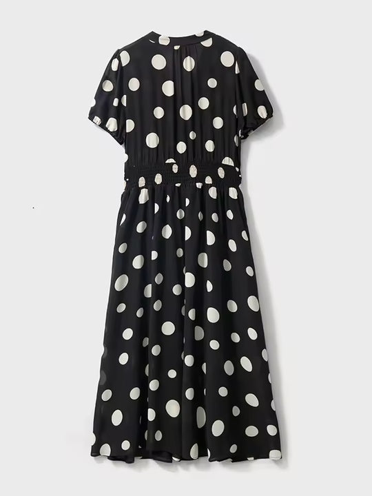 Claire - Sophisticated Polka Dot Dress