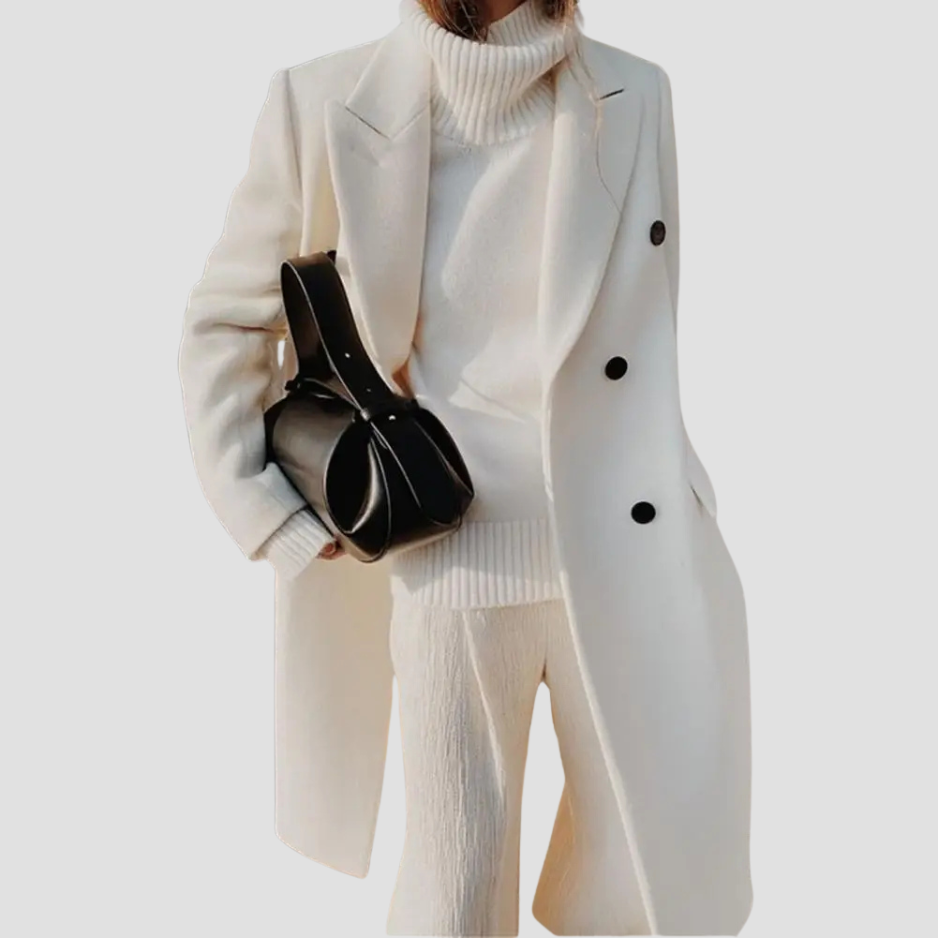 Amara - Women's elegant lapel midi trench coat
